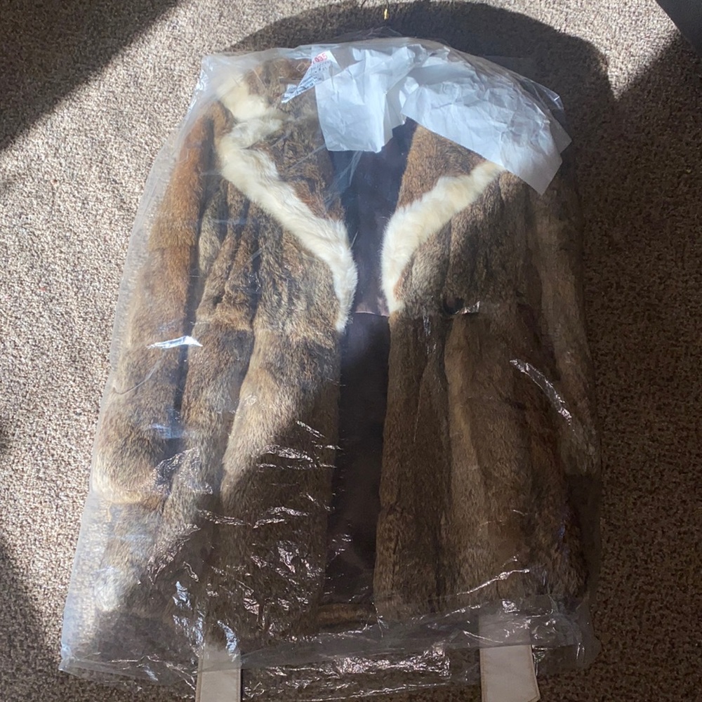 Vintage Real Fur Coat with tie belt